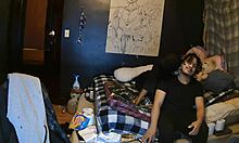 Ebon housewife fucks monster cock