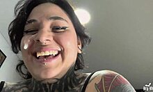 Goth whore loses bet, gets fucked doggystyle and cumwalk on street