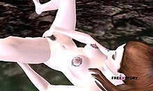 cute teen 18+ girl laying on floor rubbing and fingering her pussy in 3d cartoon hentai animation