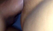 My wife wakes me up with her big tits, then I creampie her shaved pussy and ass
