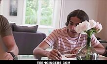 Petite Teen Redhead Alexa Nova Feels Intense Pleasure Fucking Two Boys While Studying