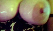 How daddy cums on big tits of cute teen 18+