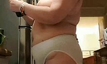 Hey, check out my wife in the kitchen wearing those big panties!