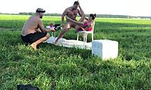 Bold Backstage Fucking: Russian Amateur Rides And Blows Skinny Young Guy