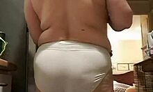 Hey, check out my wife in the kitchen wearing those big panties!