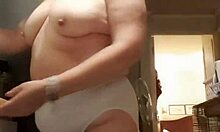 Hey, check out my wife in the kitchen wearing those big panties!