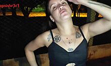 Vagninho And Holy Rubi Boldly Piss And Flash Ass In Public Park