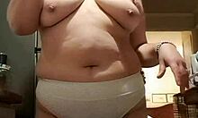 Hey, check out my wife in the kitchen wearing those big panties!