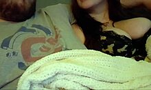 How daddy cums on big tits of cute teen 18+