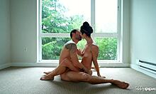 me and my tall partner do rimming in empty apartment reverse cowgirl cumplay