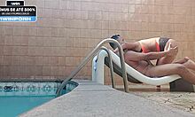 Teen Latina Sucks Cousin By Pool In Hotel Motel, Natural Tits On Display