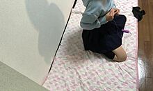 Amateur Japanese girl cums hard from her first masturbation session