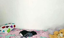 After a shower, I catch my stepniece's horny stepson with my underwear and we end up fucking hard