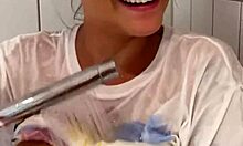 busty chubby teen backstage wet shower and huge facial treatment pov blowjob