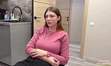 in this homemade pov, he fucks her tight pussy hard for losing pizza