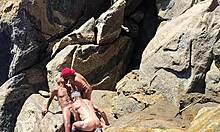 Naughty Fisherman Caught Giving Ass Behind Rocks in Emotional Encounter