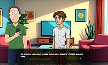 Morty's Sister Squirts In Shower During Portal Porn Parody Hentai Game Episode 1