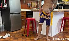 Evil Cheating Wife Attached This Video To Divorce Papers E-Mail, Featuring Gay Kitchen Ass Cum Blowjob