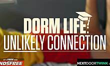 tatted muscle guy rails his college twink roommate hard