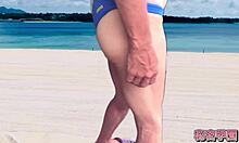 Secretgakuen Masturbates with Anal Toys on Beach Volleyball Court