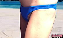 Secretgakuen Masturbates with Anal Toys on Beach Volleyball Court