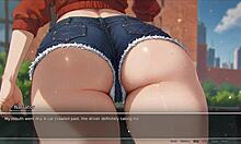 bluring walls in hentai game ep 1, girlfriend's ass exposed