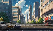 Horny girlfriend rips shirt off in hentai game