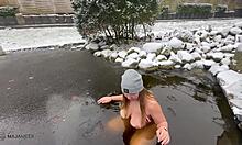 Curvy maja heats up after her ice bath. Neighbors can't look away.
