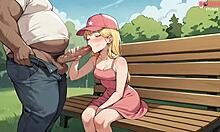 i meet innocent blonde in park and offer my lollipop