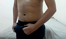 Brazilian Gay Solo Moans Loudly While Jerking Off