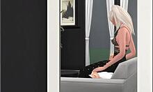 Neighbor's Huge Tits In Tights For Footjob!