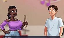 In summertime saga episode 76, the brunette amateur with small tits engages in erotic homemade scenes in the anime game.