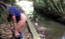 MILF teases stranger in park, gets ass fucked and runs with cum 😱