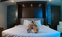 this twink is in his hotel room, JERKING OFF all by himself in a solo masturbation session