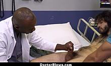 Stepbrothers get wild treatment from gay doctor at office. It's a hardcore interracial handjob party!