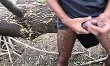 Black Couple Fucks Outdoors With Monster Cock