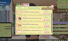 Summer Clover harem hentai game ep 10, cumming twice on cute brunette face.