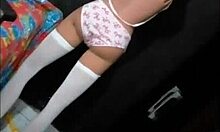 bonequinha in new panties looks so tempting as a sex toy for play!