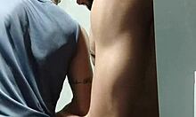 Guy stared at me in gym, took him to bathroom for action