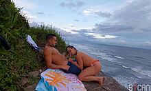 Look at this guy banging a hot blonde latina on Itanhaem beach