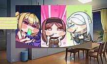 Summer clover in harem hentai game episode 11 undergoes bdsm session with footjob and cumshot