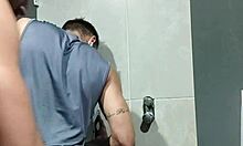 Guy stared at me in gym, took him to bathroom for action