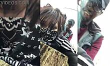 Hell Yeah! Emo Slut Fucked Hard on Tree Stump in Public!