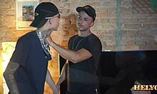 Feeling the intense passion, the teen twins and their brother engage in a wild orgy with three hard cocks