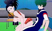 Himiko Toga, Momo, and Izuku in wild 3D hentai action