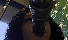 throat training session with toys and masturbation