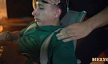 Feeling the intense passion, the teen twins and their brother engage in a wild orgy with three hard cocks