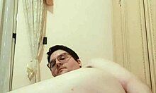 Insane gay porn with extreme inflatable plug and self-fist in chubby ass