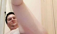 Insane gay porn with extreme inflatable plug and self-fist in chubby ass