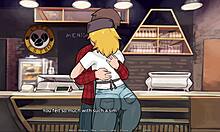 Hazel Nut's third hot episode with her coworker